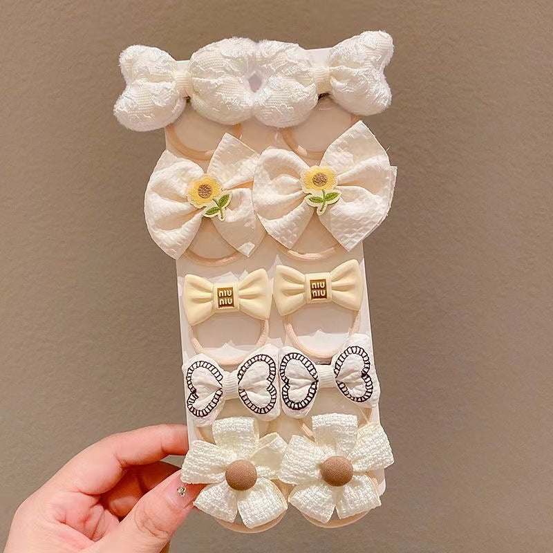 Kids Elastic Band Hair Tie Cute Bow Gentle on Hair Hair Tie Headband Girl Head Accessory