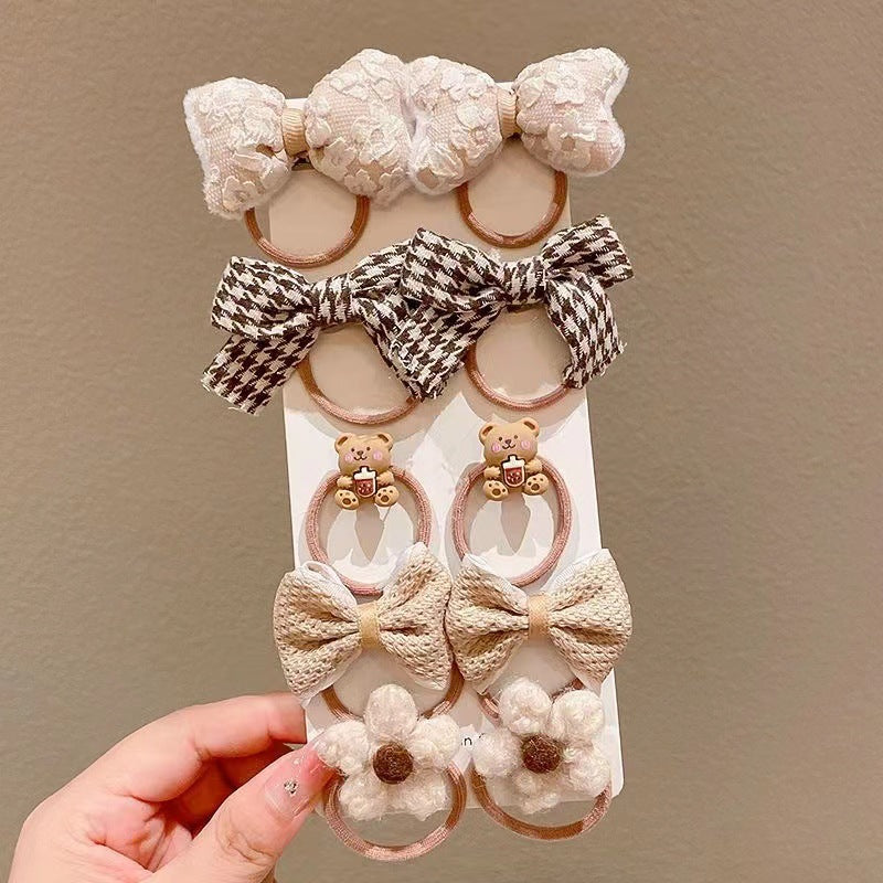 Kids Elastic Band Hair Tie Cute Bow Gentle on Hair Hair Tie Headband Girl Head Accessory