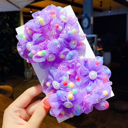 Kids Hair Accessory Cute Girl Hair Tie Flower Headband Elastic Band