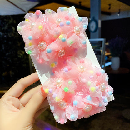 Kids Hair Accessory Cute Girl Hair Tie Flower Headband Elastic Band