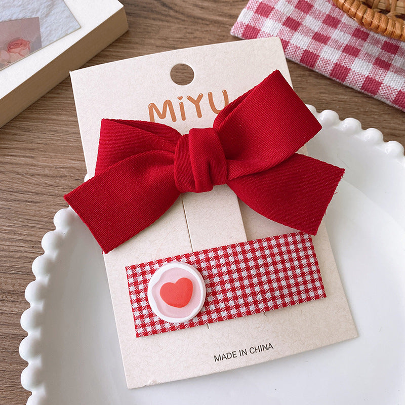 Kids Fabric Hairpin Bow Hair Clip Hair Accessory