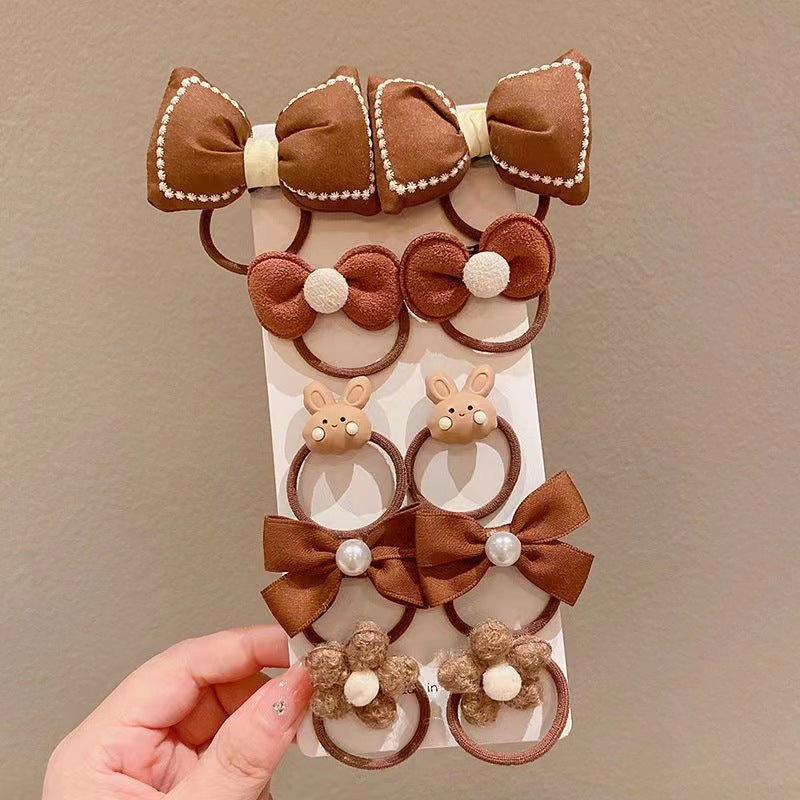 Kids Elastic Band Hair Tie Cute Bow Gentle on Hair Hair Tie Headband Girl Head Accessory