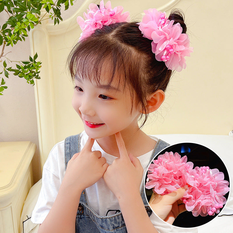 Kids Hair Accessory Cute Girl Hair Tie Flower Headband Elastic Band