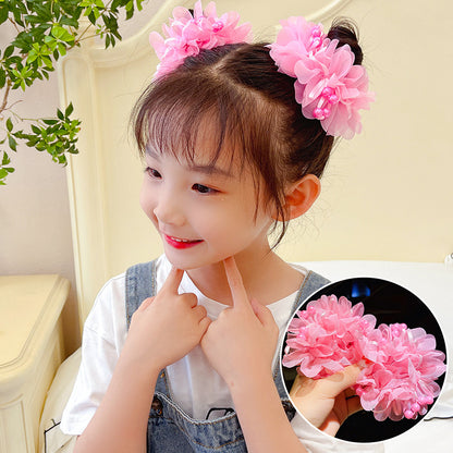 Kids Hair Accessory Cute Girl Hair Tie Flower Headband Elastic Band