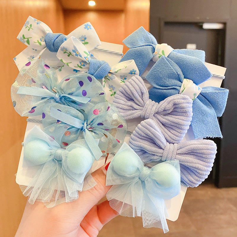 Kids Elastic Band Hair Tie Cute Bow Gentle on Hair Hair Tie Headband Girl Head Accessory
