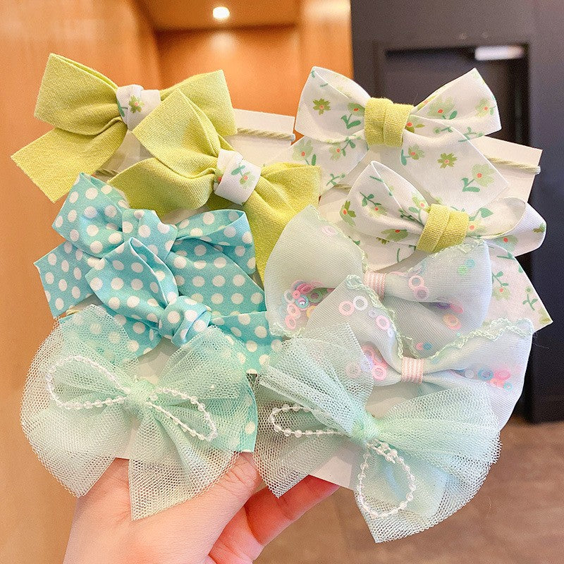 Kids Elastic Band Hair Tie Fabric Flower Bow Gentle on Hair Cute Hair Tie Head Accessory