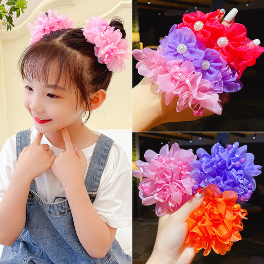 Kids Hair Accessory Cute Girl Hair Tie Flower Headband Elastic Band