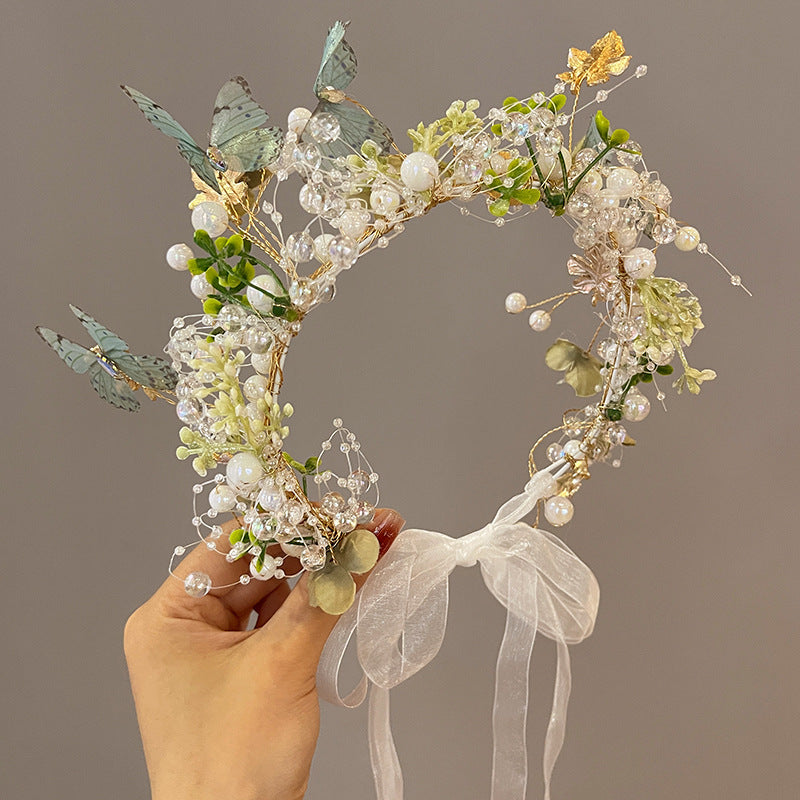 Kids Hair Accessory Girl Flower Pearl Head Accessory