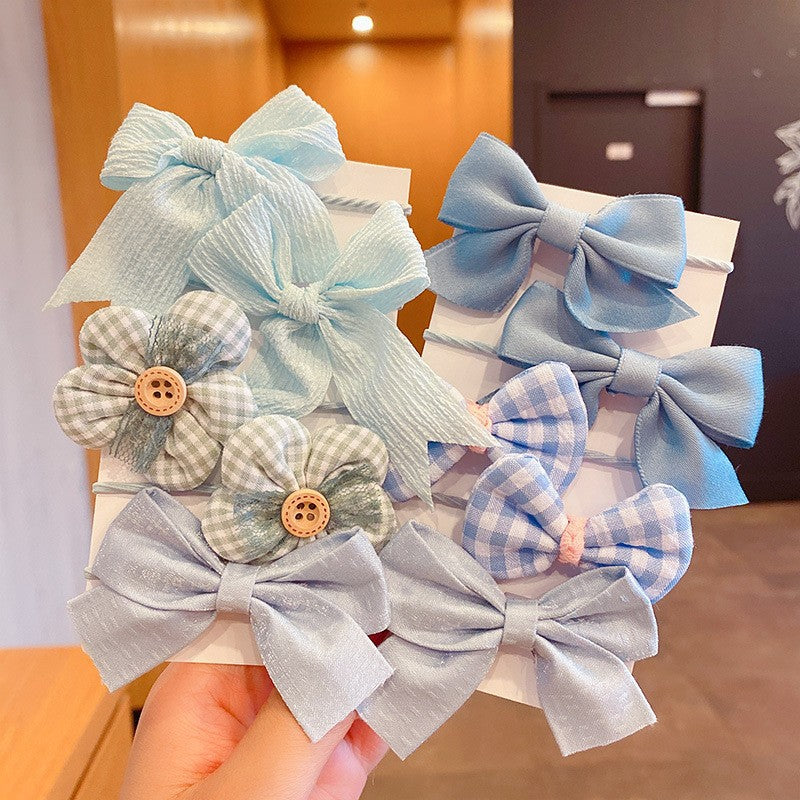 Kids Elastic Band Hair Tie Fabric Flower Bow Gentle on Hair Cute Hair Tie Head Accessory