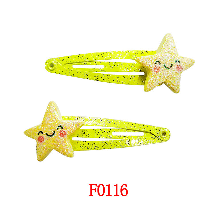 Kids Hair Accessory Cute Cartoon Flyaway Hair Clip Gentle on Hair BB Side Clip