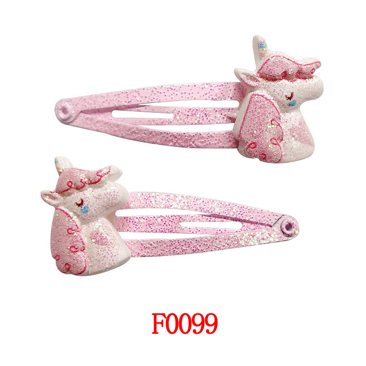 Kids Hair Accessory Cute Cartoon Flyaway Hair Clip Gentle on Hair BB Side Clip