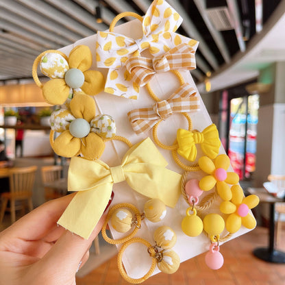 Kids Elastic Band Hair Tie Fabric Flower Bow Gentle on Hair Cute Hair Tie Head Accessory