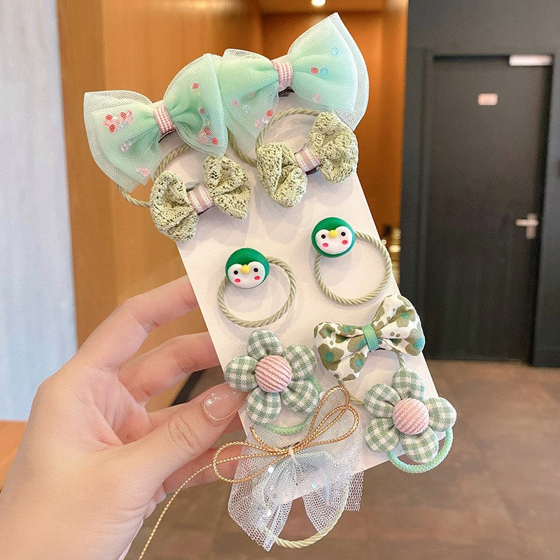 Kids Elastic Band Hair Tie Fabric Flower Bow Gentle on Hair Cute Hair Tie Head Accessory