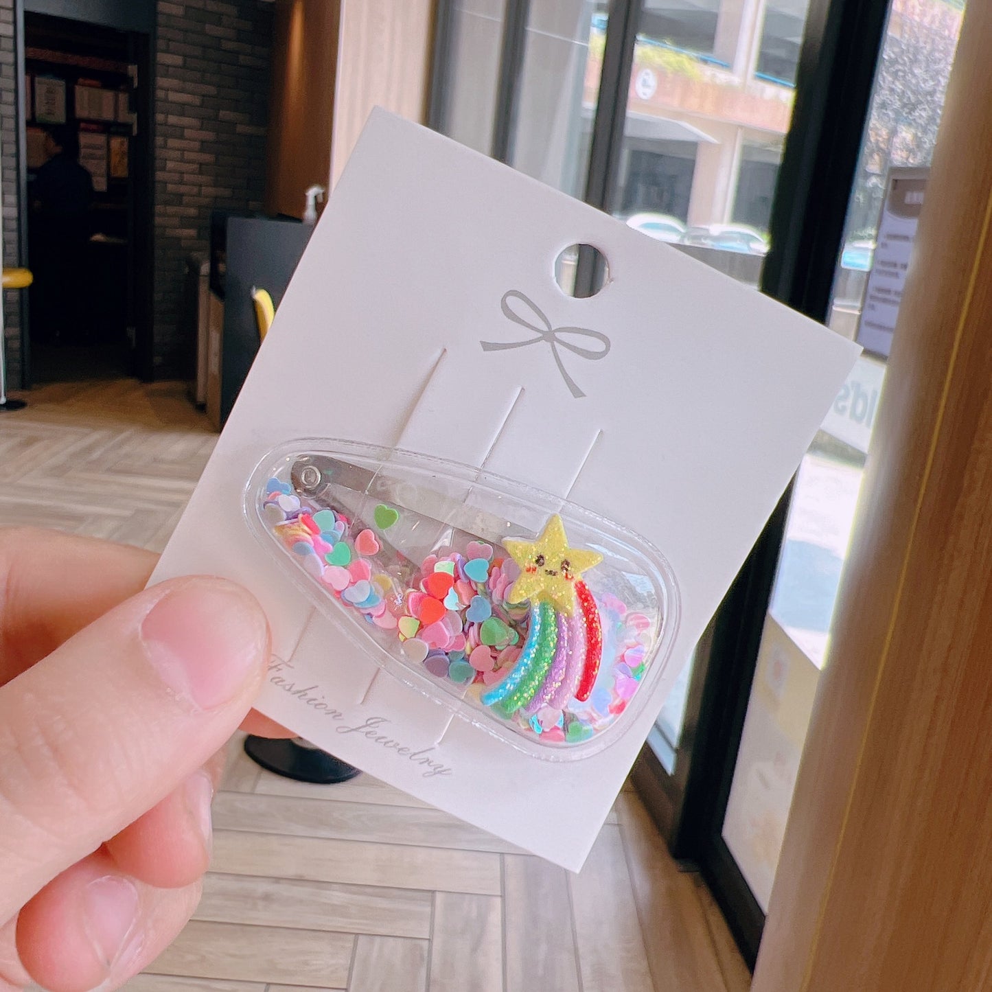 Colorful Transparent Kids Hair Clip Glitter Hairpin Cute Side Clip Girl Hair Accessory