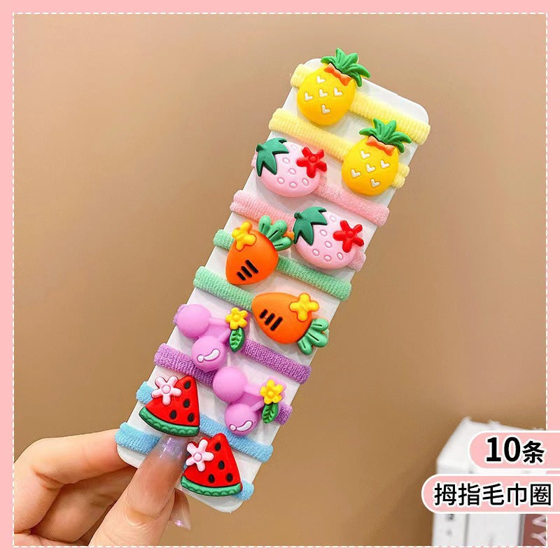 Kids Hair Tie Cute Hair Tie High Elasticity Gentle on Hair Elastic Band Towel Ring Hair Tie Kids