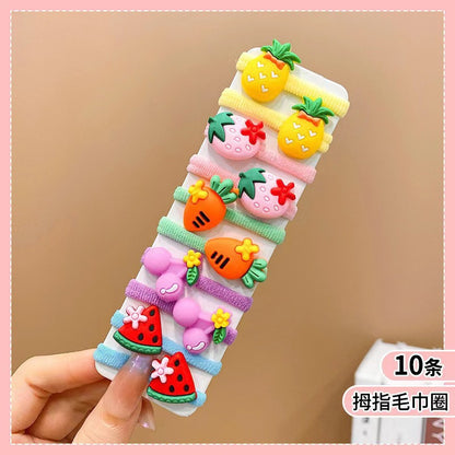 Kids Hair Tie Cute Hair Tie High Elasticity Gentle on Hair Elastic Band Towel Ring Hair Tie Kids