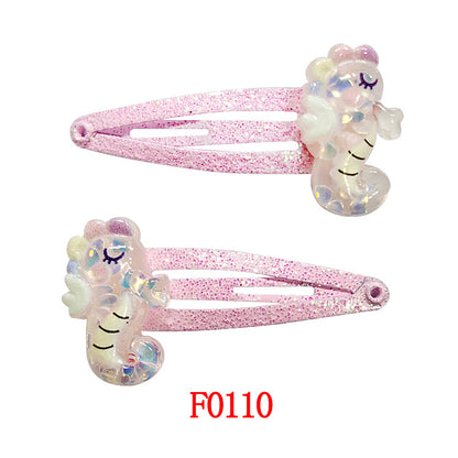 Kids Hair Accessory Cute Cartoon Flyaway Hair Clip Gentle on Hair BB Side Clip