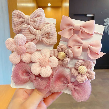 Kids Elastic Band Hair Tie Fabric Flower Bow Gentle on Hair Cute Hair Tie Head Accessory