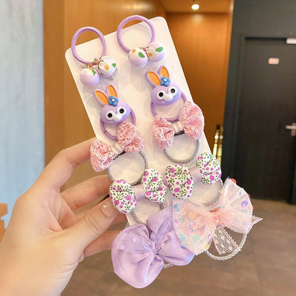 Kids Elastic Band Hair Tie Fabric Flower Bow Gentle on Hair Cute Hair Tie Head Accessory